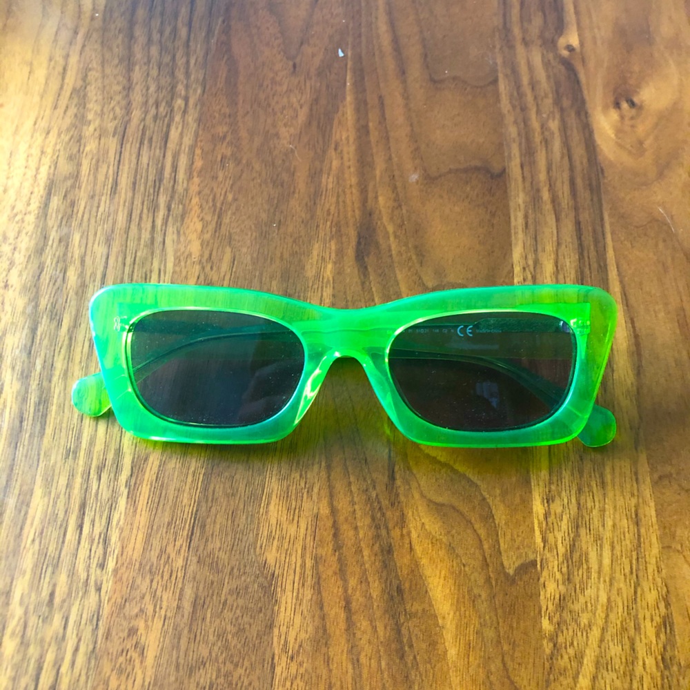 Neon green clear sunglasses